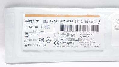 Stryker 8470-107-030 Bur, Match Head 3.0mm (x)